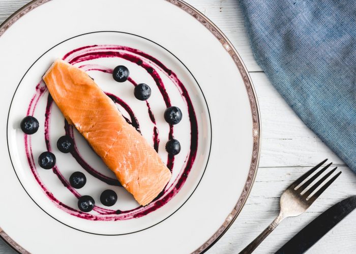 Sous Vide Superfood Salmon With A Blueberry Jalapeno Sauce
